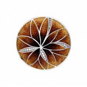 MY iMenso "Brown Daisy"enamel cz 33mm insignia (925/rhod-plated) - 3193114