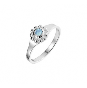 Zilver kinderring met blauw zirkonia mt. 12.5 - 3193407