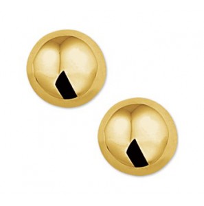 Goud oorknop halfbol 12 mm - 3200058