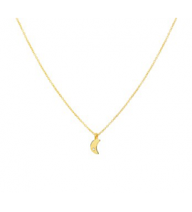 Goud anker collier 1 mm met hanger maantje diam. 0.005  z 41-45cm - 3200065