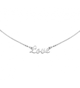 Goud wit anker collier 0.9 mm "Love"  42-45 cm - 3200068