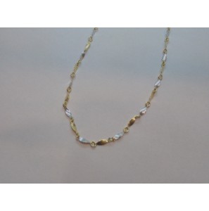 Goud bicolour collier fantasie 45 cm - 3200073