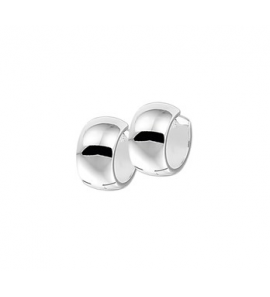 Zilver klap-creolen bol 17x9 mm - 3200096