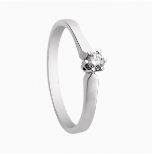 Eclat witgouden ring solitair met 0,03 crt VS/SI - 3160190