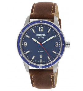 Boccia heren horloge 3635-02 met blauwe wijzerplaat - 3200325