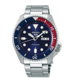 Seiko 5 sports automatic SS bracelet blauw/rood 100m wr - 3200311
