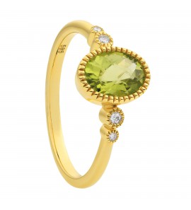 ID dames ring met Peridot en 0.03 crt. mt. 17½ - 3200505