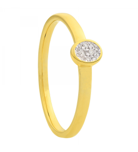 ID gg dames ring ovaal met diam/bril 0.05 crt. mt. 17¢ - 3200507