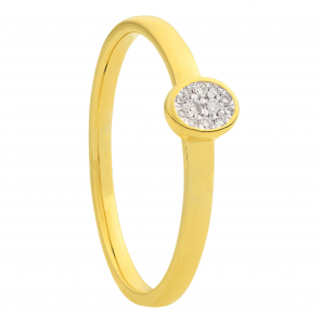 ID gg dames ring ovaal met diam/bril 0.05 crt. mt. 17¢ - 3200507