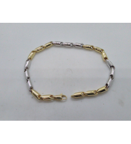 Goud armband bicolour fantasie hol 4.2 mm 21 cm - 3210479