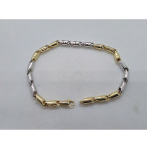 Goud armband bicolour fantasie hol 4.2 mm 21 cm - 3210479