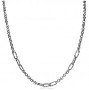 ZINZI zlv. collier schakels jasseron en paperclip 45 cm - 3210439