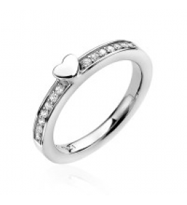 ZINZI zilveren aanschuifring met zirconia en glad hartje maat 54 - 3170654