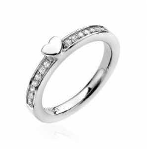 ZINZI zilveren aanschuifring met zirconia en glad hartje maat 54 - 3170654