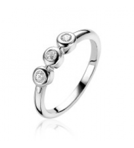 ZINZI zilveren ring met 3x zirconia in ronde zetting maat 56 - 3170883