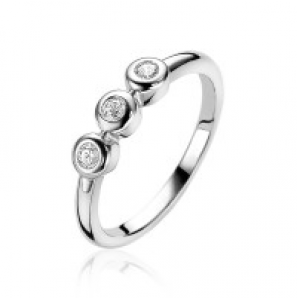 ZINZI zilveren ring met 3x zirconia in ronde zetting maat 56 - 3170883