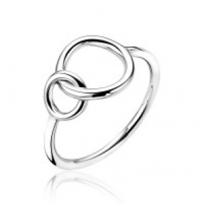 ZINZI zilveren ring 2 ronde vormen in elkaar maat 56 - 3171847