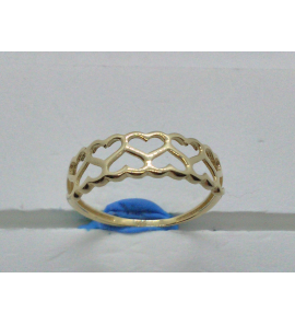 Goud dames ring hartjes - 3210556