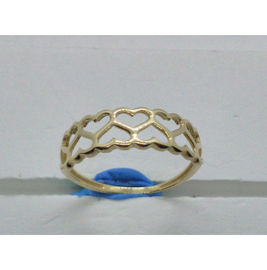 Goud dames ring hartjes - 3210556