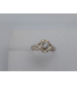 Zilver kinderring met wit steentje - 3104173