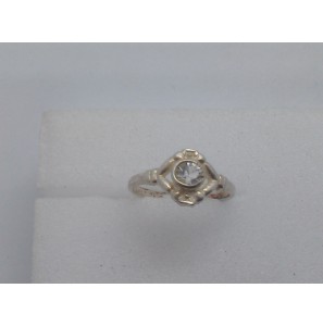 Zilver kinderring met wit steentje - 3104173