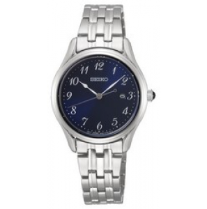 Seiko dames staal bracelet blauw 100m wd - 3200122