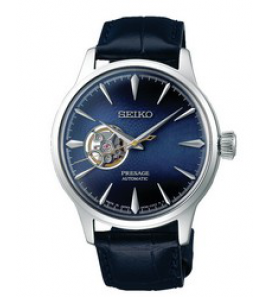 Seiko Presage heren automaat ss leer blauw 50m wr - 3200125