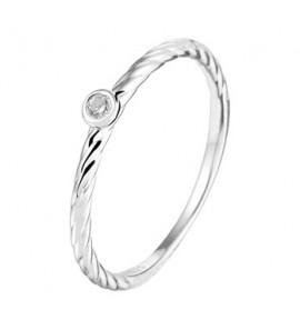 Zilver danes ring met zirkonia mt. 17¼ - 3200169