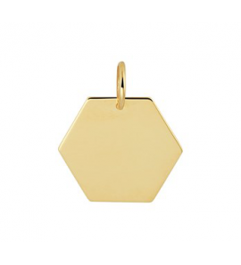 Goud graveer hanger 6-kant 13-15 mm - 3200300