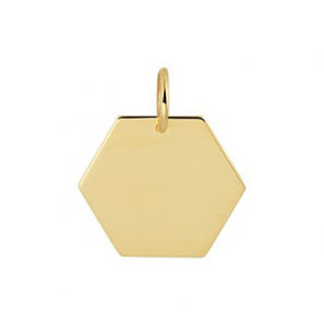 Goud graveer hanger 6-kant 13-15 mm - 3200300