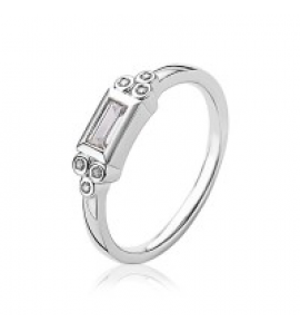 ZINZI zlv. ring baguette en ronde zirc. mt. 54 - 3200261
