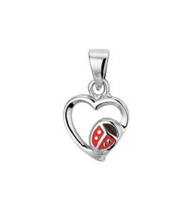 Zilver hanger hart met LHB met emaille - 3200526