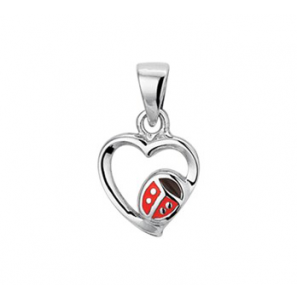 Zilver hanger hart met LHB met emaille - 3200526