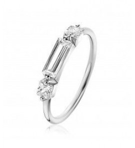 ZINZI zlv. ring baquette en vierkant zirkonia mt. 56 - 3200570