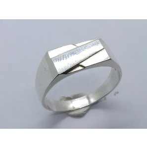 Zilver heren ring rechthoek mt. 20½ - 3222893