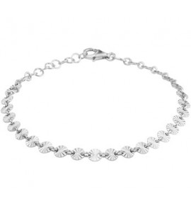 Zilver RH enkelbandje met rondjes facet 24-26 cm - 3201140