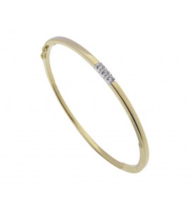 Goud bangele met zilveren kern 3 mm 61 mm met 3x0.05 crt - 3220169