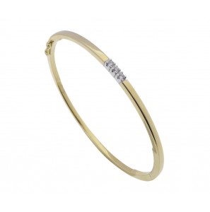 Goud bangele met zilveren kern 3 mm 61 mm met 3x0.05 crt - 3220169
