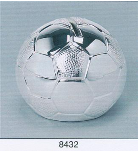 Verzilverde spaarpot voetbal - 46986