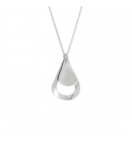 Zilver RH anker collier met hanger mat/glans druppel vorm 40-44 cm - 3220096