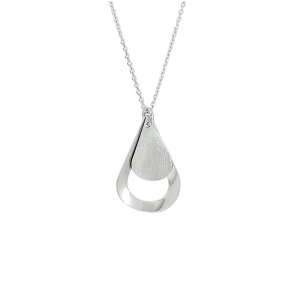 Zilver RH anker collier met hanger mat/glans druppel vorm 40-44 cm - 3220096