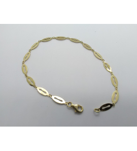 Goud armband plaatjes koffieboon 4.2 mm 18 cm - 3220426