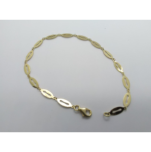 Goud armband plaatjes koffieboon 4.2 mm 18 cm - 3220426