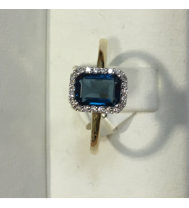 Eclat geelgouden ring met topaas en briljant 0,09 crt TW-SI - 3181405