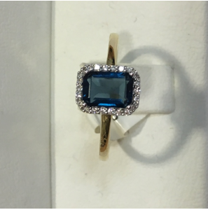 Eclat geelgouden ring met topaas en briljant 0,09 crt TW-SI - 3181405