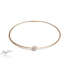 Di-Perle zoetwaterparel 10-11 mm op verguld 5-rij staal collier 45 cm - 3201406