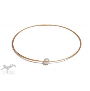 Di-Perle zoetwaterparel 10-11 mm op verguld 5-rij staal collier 45 cm - 3201406