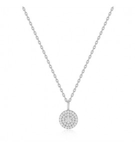 Ania Haie Disc Pendent Nacklace M Silver 40-45 cm - 3222952
