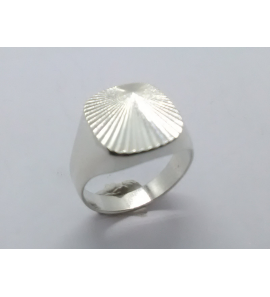 Zilver herenring stomphoek 16x14 mm diamanté mt. 20¼ - 3222308