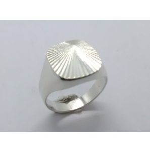 Zilver herenring stomphoek 16x14 mm diamanté mt. 20¼ - 3222308